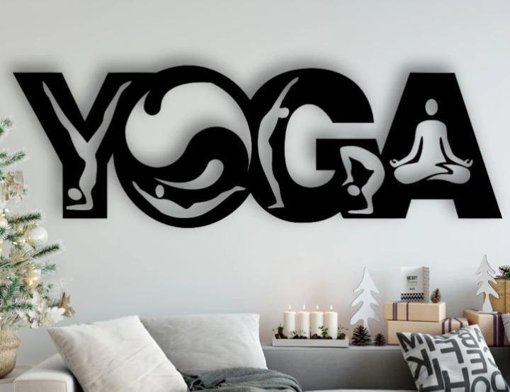 Yoga Wall art decoration MDF wood material Wall hanging