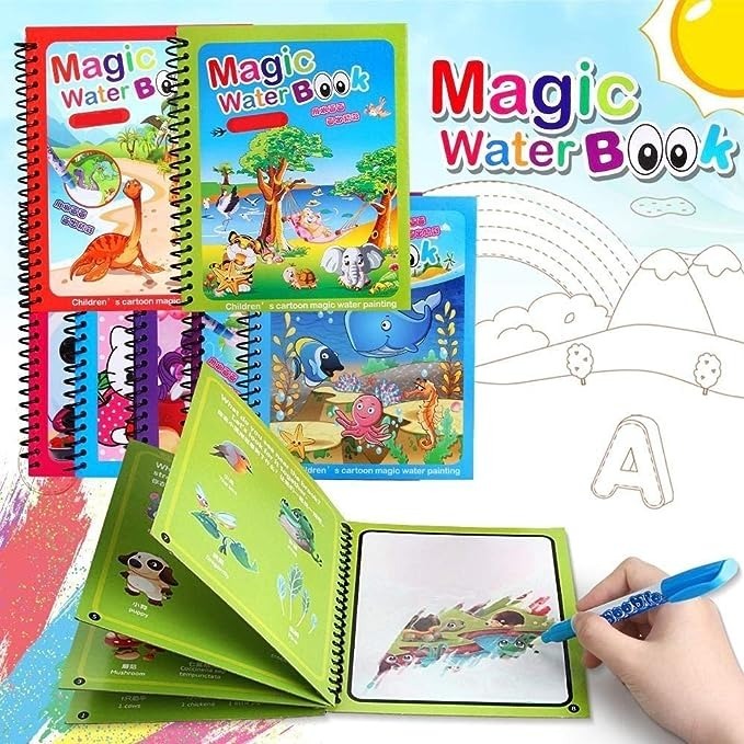 Magic Coloring Book with Water Pen (4 Pages)(random book )