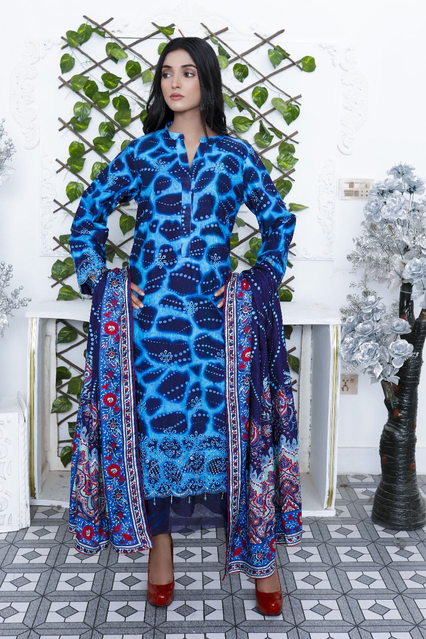 RIPPLE COLLECTION Unstitched 3 PIECES PRINTED EMBROIDERED KHADDAR COLLECTION Party Wear | winter 23