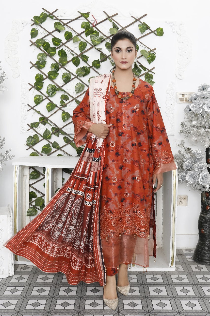 RIPPLE COLLECTION Unstitched 3 PIECES PRINTED EMBROIDERED KHADDAR COLLECTION Party Wear | winter 23