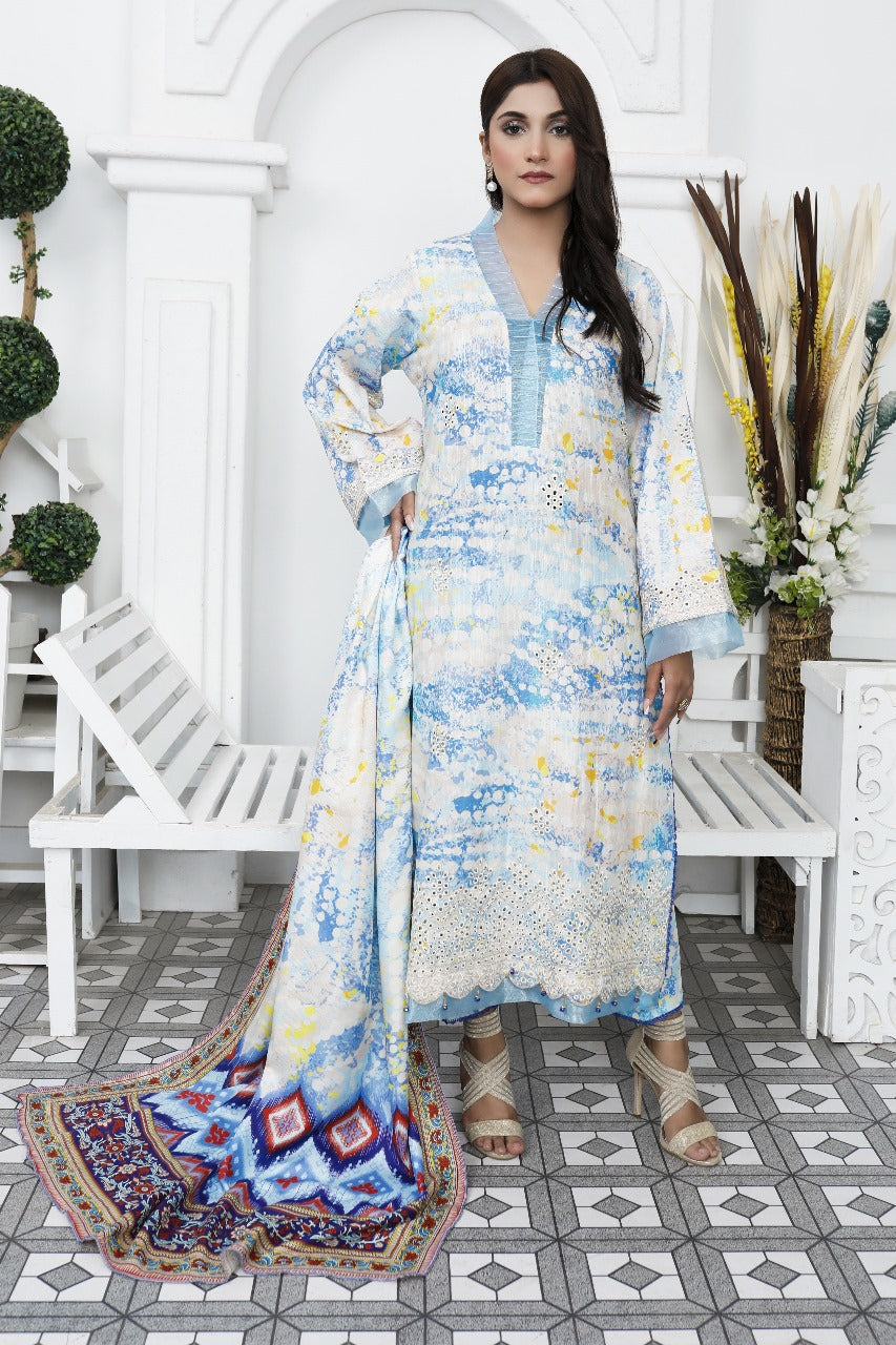 RIPPLE COLLECTION Unstitched 3 PIECES PRINTED EMBROIDERED KHADDAR COLLECTION Party Wear | winter 23