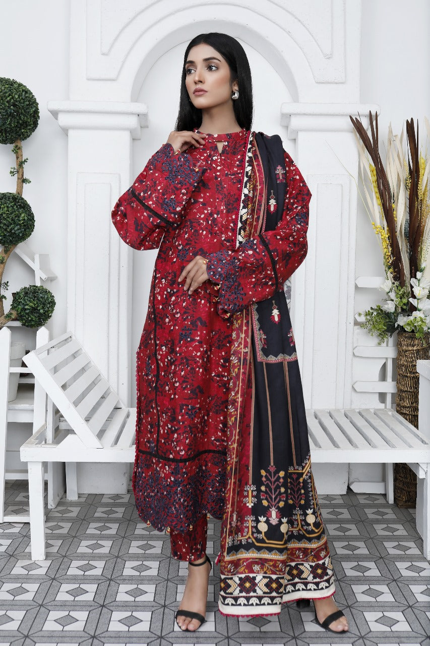 RIPPLE COLLECTION Unstitched 3 PIECES PRINTED EMBROIDERED KHADDAR COLLECTION Party Wear | winter 23