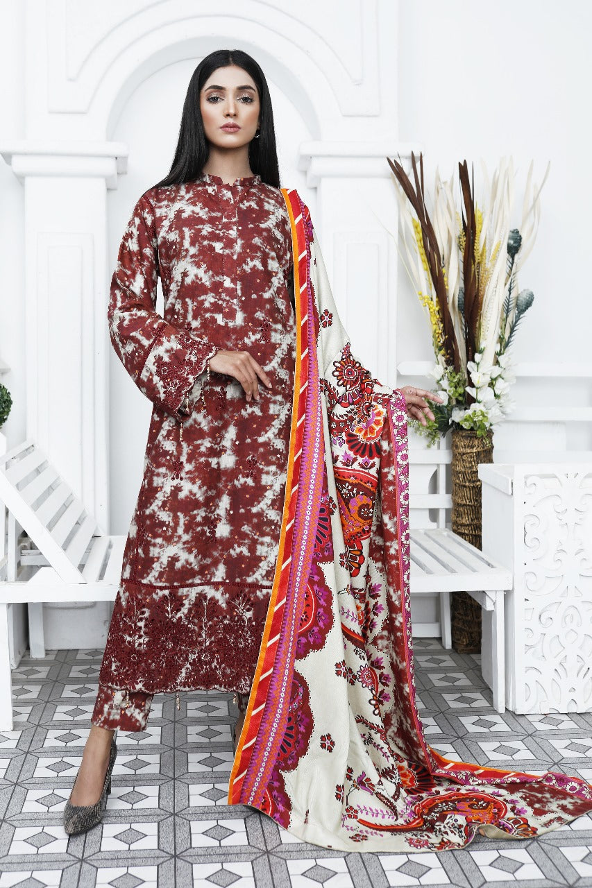 RIPPLE COLLECTION Unstitched 3 PIECES PRINTED EMBROIDERED KHADDAR COLLECTION Party Wear | winter 23