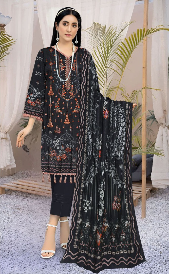 BAREEZA EMBROIDERED SHAMREY Unstitched 3 PIECES PRINTED EMBROIDERED SHAMREY COLLECTION Casual Wear | winter 23