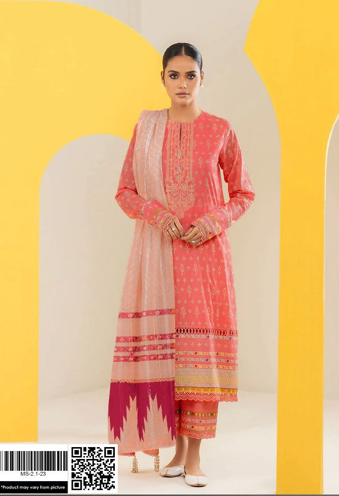 Alkaram Vintax Peach Unstitched l 3 PIECES Casual Wear | Winter 23