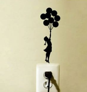 UNIQUE CUTE BABY PLAYING WITH BALLOONS SWITCH STICKER Wooden material