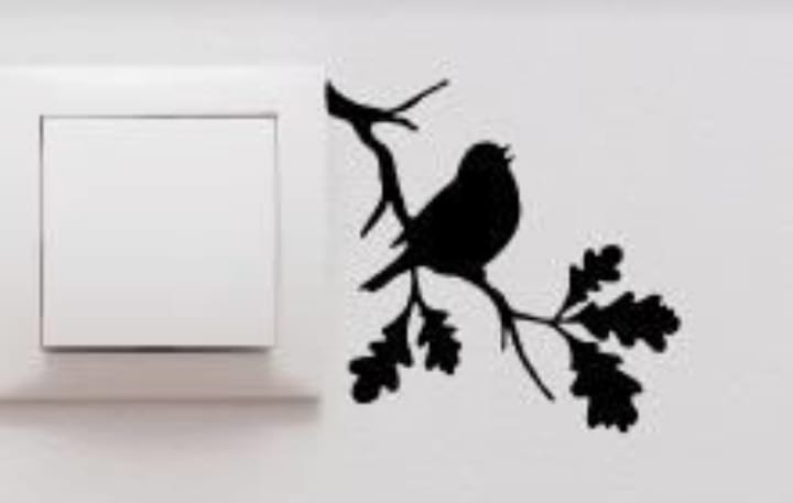 Wooden Branch & Bird For Switch Board Wall Sticker