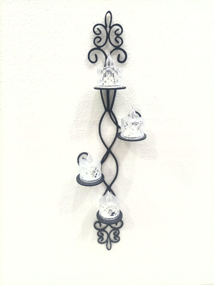 Long Vertical Candle Holder | Wooden Wall Hanging Candle Holder | Long Tea light Wall Mounted Sconces Candle Holder