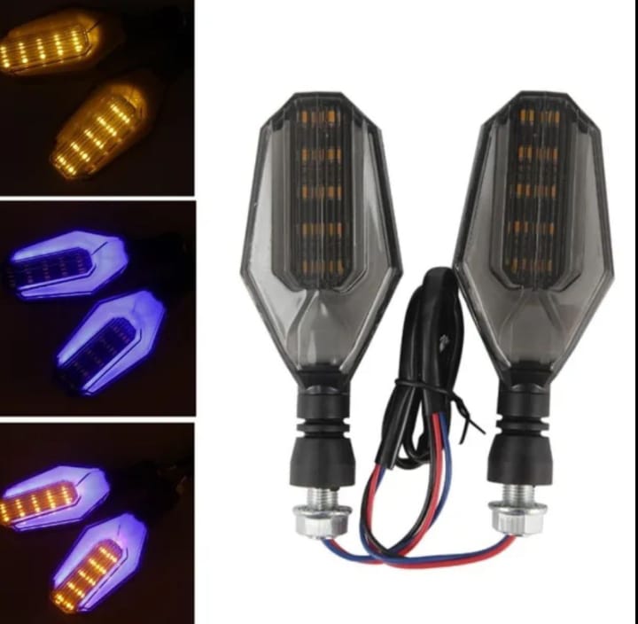 4Pcs Motorbike Universal LED Indicator With DRL And Yellow Parking Light For all bikes (Random Color)