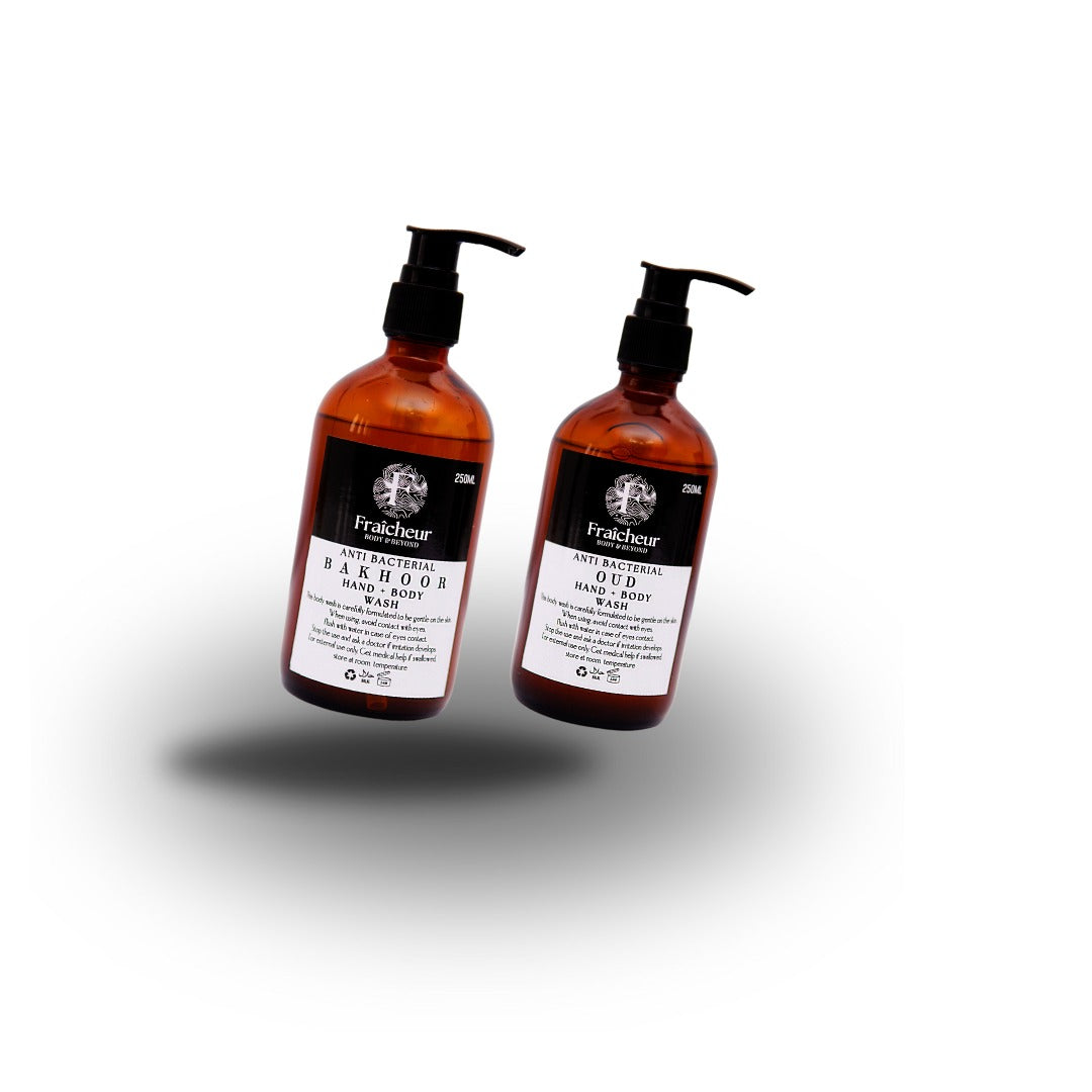 Set of 2 Hand + Body Wash - 250 ML, Bakhoor Hand, Oud Hand