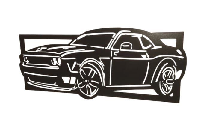 Car Wall decoration Hanging MDF material Black color