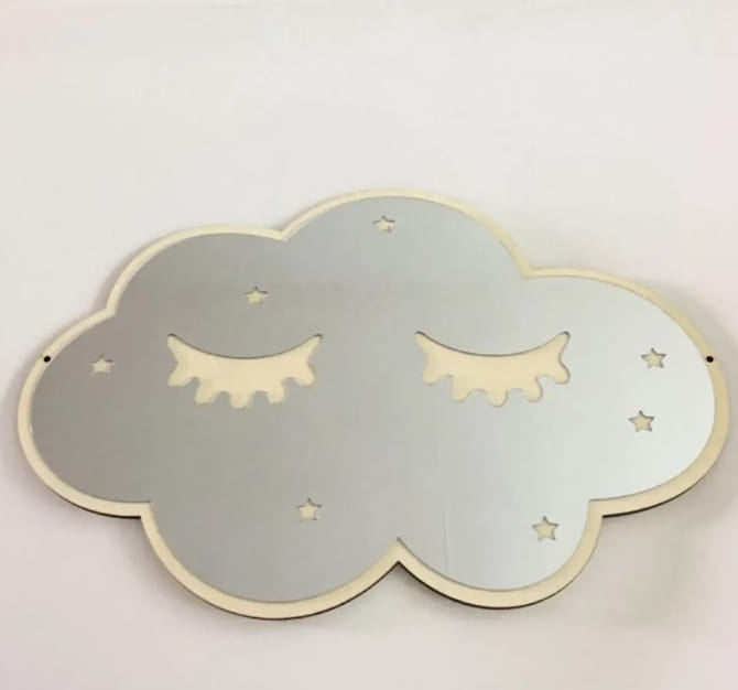 Cloud shaped acrylic mirror - Kids room decoration