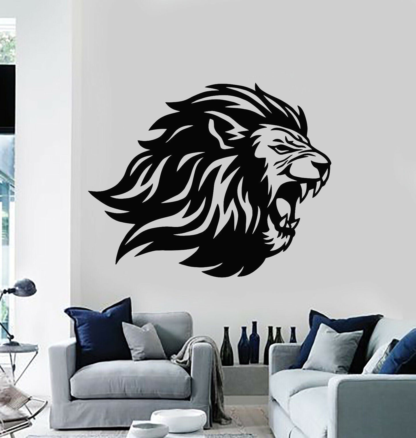 Aggressive Lion Face Wall Decoration.