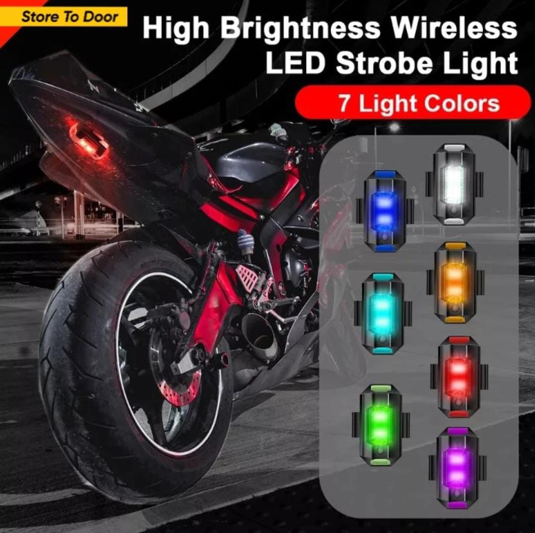 Universal Aircraft Rechargeable Strobe Light For Motorbike & Car In 7 Color (1pcs )