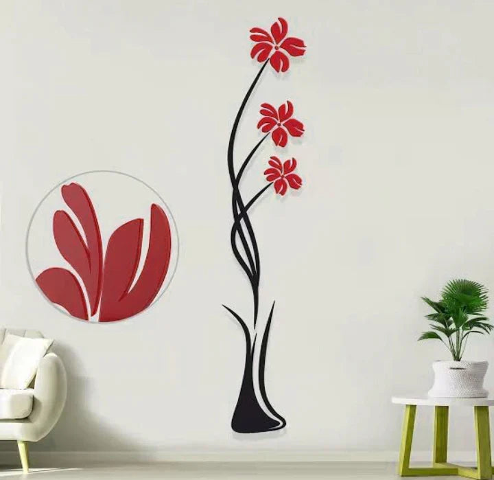 Flower Vase Wooden Wall Decoration.