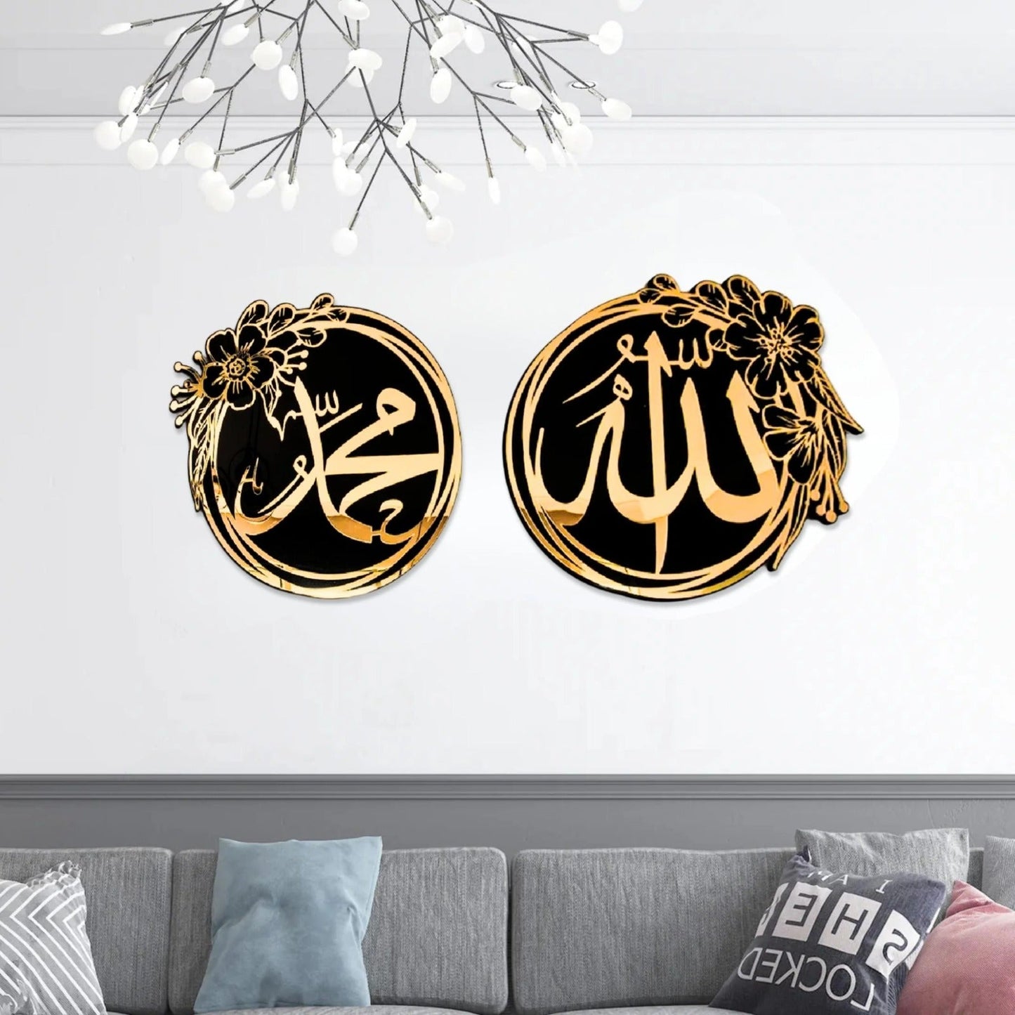 Islamic calligraphy  2pec set Acrylic+wood material.