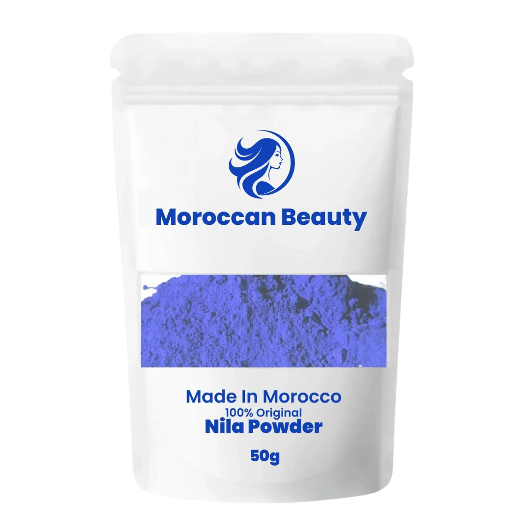 100% Organic Moroccan Blue Nila Powder for Skin Whitening (50 gram)