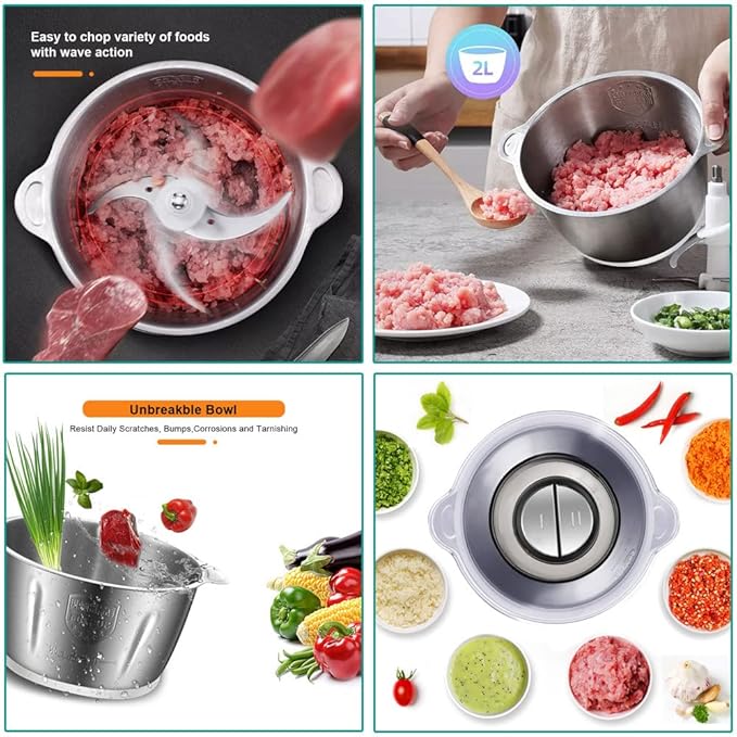 Multifunctional Manual Stainless Steel Bowl Hand Push Chopper