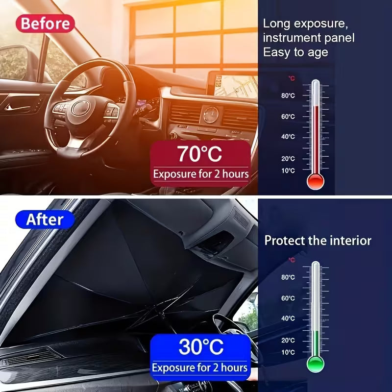 Foldable Umbrella Windshield Sun Shade for Car Interior Protection