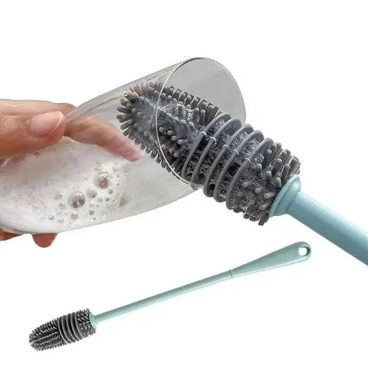 Silicone Long Handle Bottle Brush (Random color)