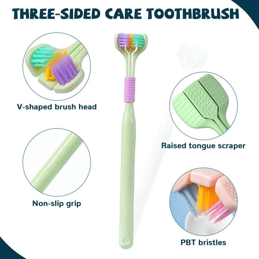 Three-Sided Soft Toothbrush (Pack of Two)
