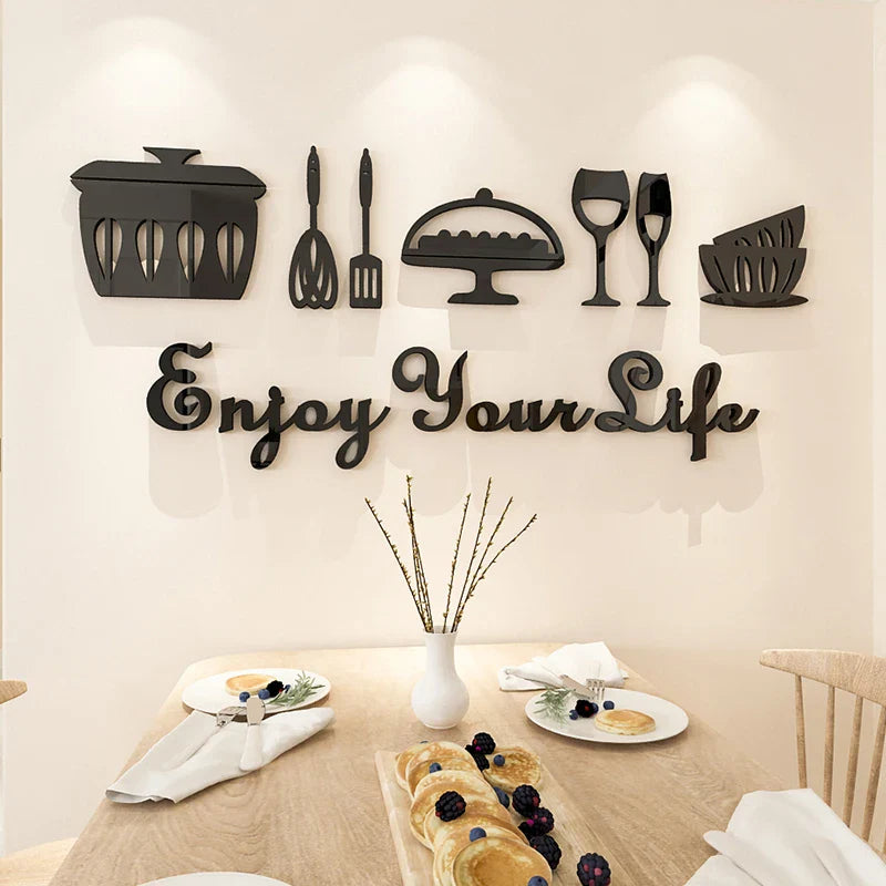 Kitchen wall decoration Kitchen stickers MDF Wood material