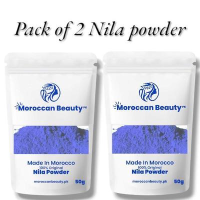 100% Organic Moroccan Blue Nila Powder for Skin Whitening (50 gram)