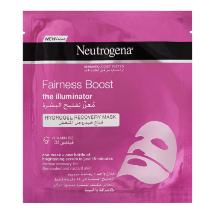Neutrogena Fairness Boost Hydrogel Recovery Mask.
