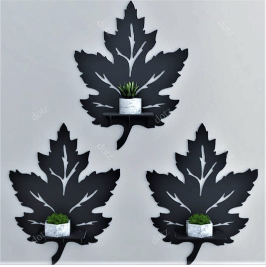 Leaf wall shelf MDF Wood material 3pec set