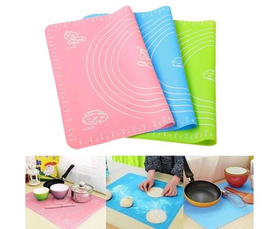Non-Stick Silicone Baking Mat large size With Measurements Heat Resistant Cookie Sheet Oven Liner 40*50cm (Multi color)