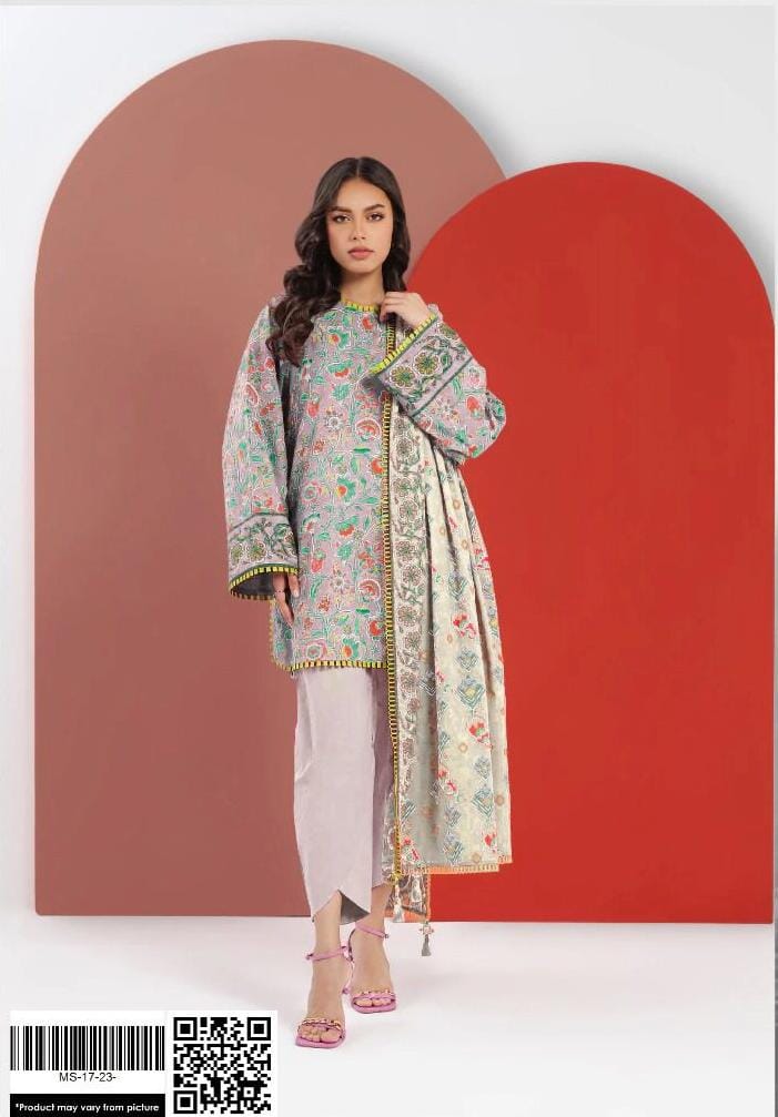 Alkaram Vintax Peach  Unstitched l 3 PIECES Casual Wear | Winter 23