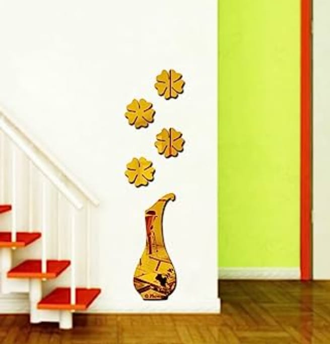 Flower Pot  Acrylic mirror wall stickers