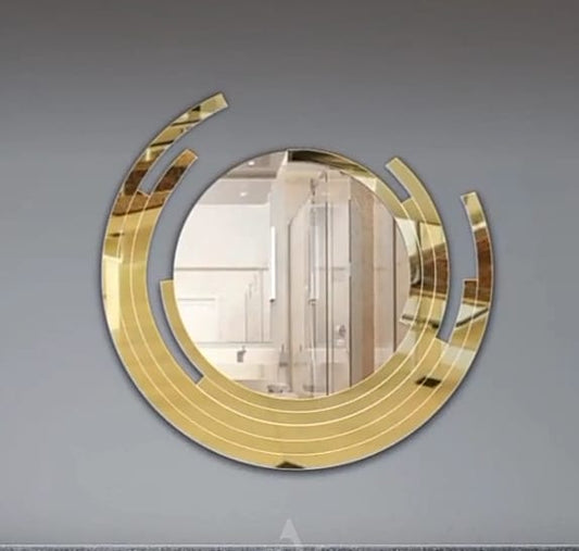 Hot Design Golden Finish Acrylic mirror wall stickers 15 inch size