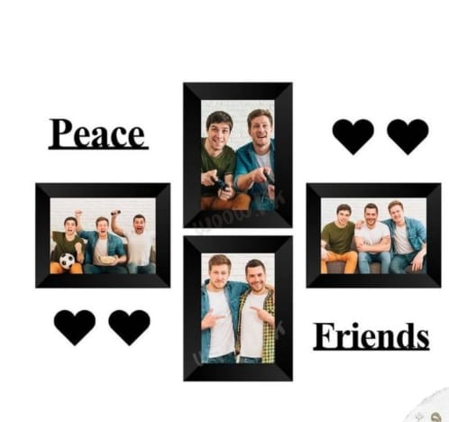 Memory Wall 4 frames Set Wooden Wall Decoration.