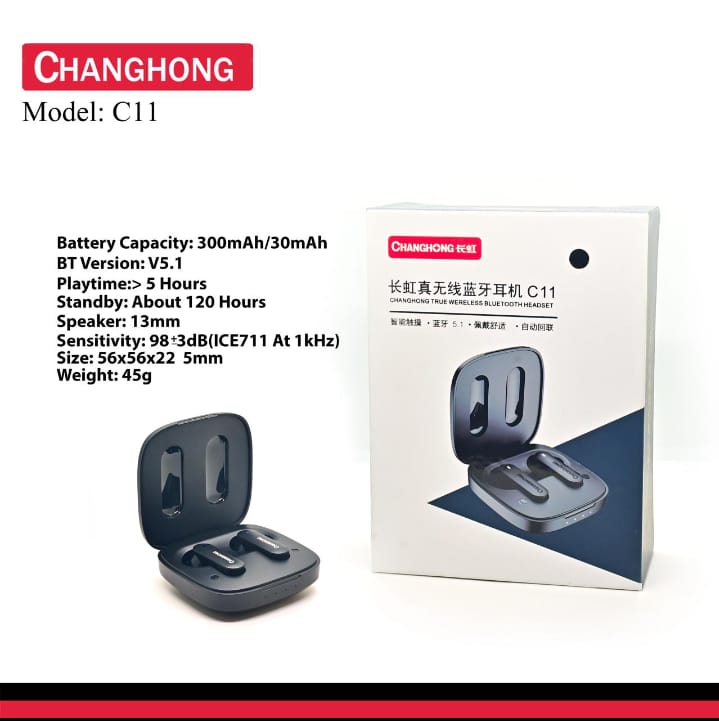 Changhong c11🔥Bluetooth 5.1, HD Sound Quality Wireless Airbuds