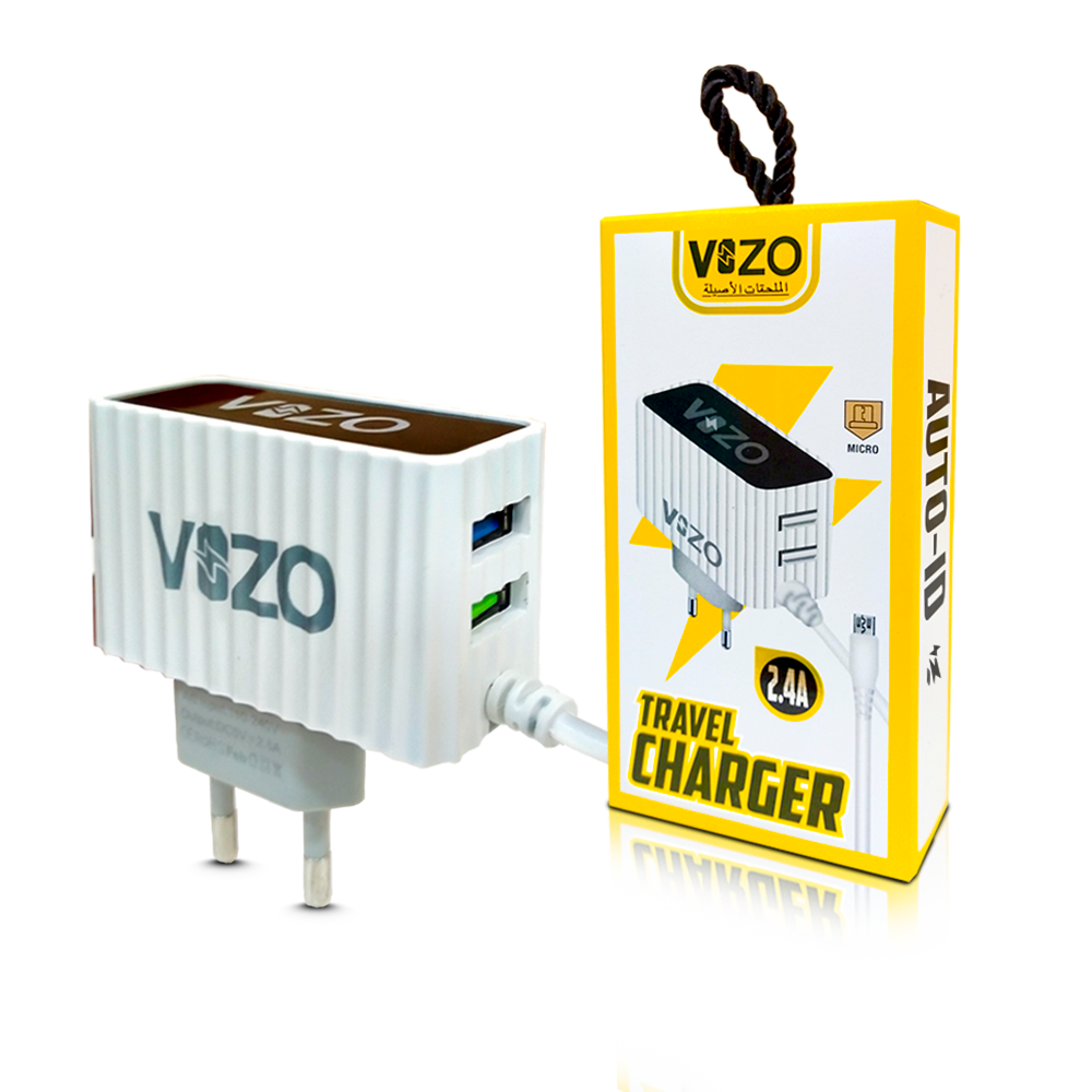 Kw300 2.4A Fast Travel Charger | Android Iphone Phone Charger with Data Cable